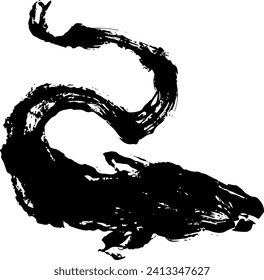 Illustration material of eel silhouette vector