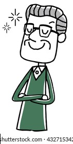 Illustration material: the elderly man self confidence