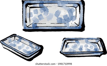 Illustration material: Empty plate color illustration set