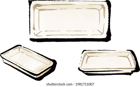 Material de ilustración: Conjunto de ilustraciones de color de placa vacía