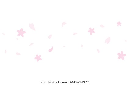 Illustration material of falling cherry blossom petals