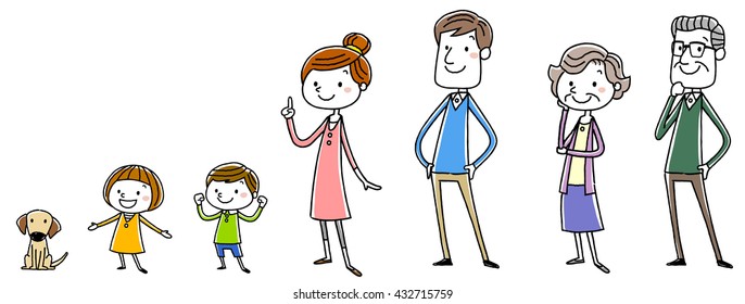 Illustration material: Family set