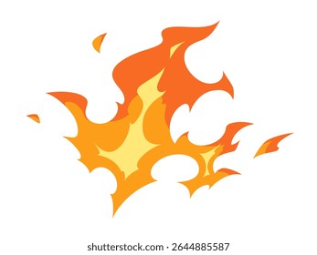 Illustration material of a flame impact effect