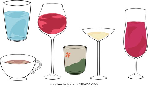 
It is an illustration material of the glass