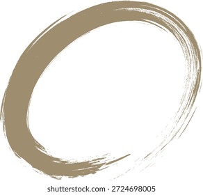 Illustration material of a gold circle drawn with a brush