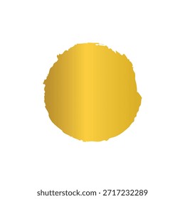 Illustration material of a gold circle that looks like it was painted with a brush
