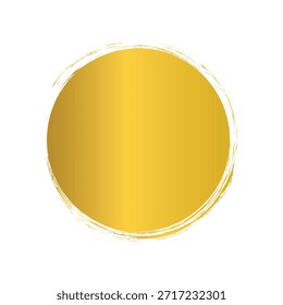 Illustration material of a gold circle that looks like it was painted with a brush