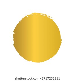 Illustration material of a gold circle that looks like it was painted with a brush