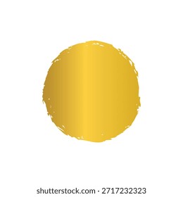 Illustration material of a gold circle that looks like it was painted with a brush