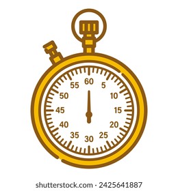 Illustration material: golden stopwatch icon