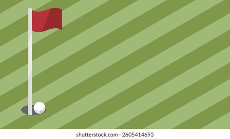 Illustration material of a golf cup-in with a simple copy space