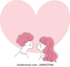 Illustration material of a good friend couple 