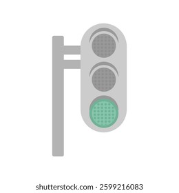 Illustration material of green traffic light (vertical)