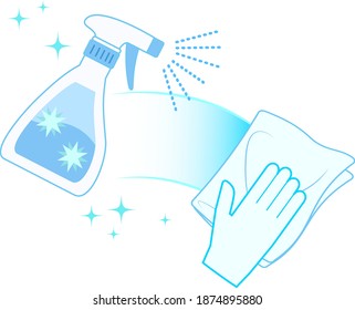 Material de ilustración de las manos para esterilizar y desconectar