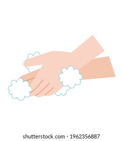 Illustration material of hands wash with soap