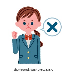 Illustration material of high school girls that can be used for quizzes