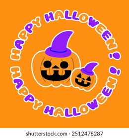 Illustration material of a hollowed out pumpkin for Halloween