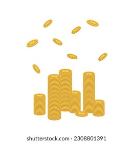 Illustration material of an image of coins, points, and money accumulating