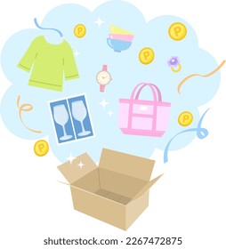 Illustration material of the image of purchasing a product by mail order