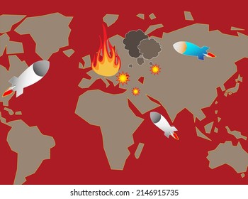 Es ist ein Illustrationsmaterial mit dem Bild des Krieges.