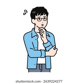 Illustration material of an impatient young man