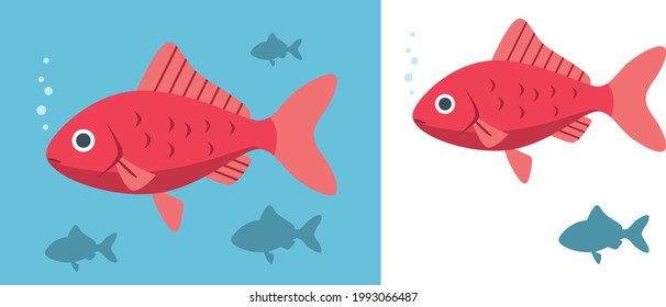 Illustration material of Japanese goldfish