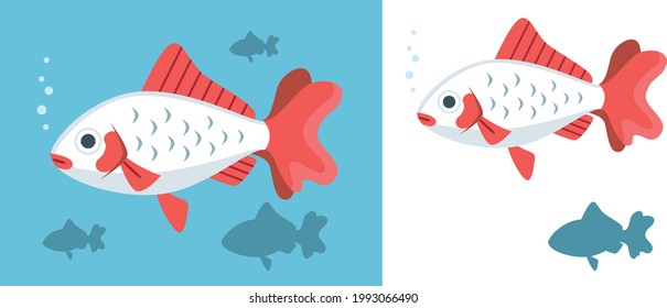 Illustration material of Japanese goldfish