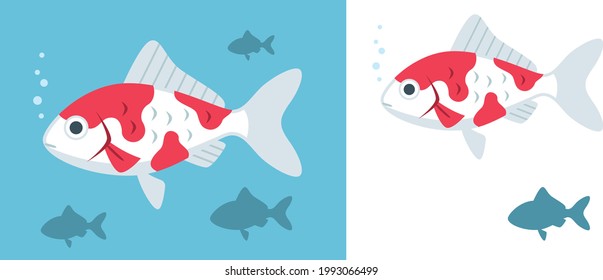 Illustration material of Japanese goldfish