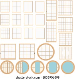 Illustration material Japanese-style room Japanese architecture Vector
