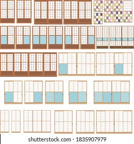 Illustration material Japanese-style room Japanese architecture Vector
