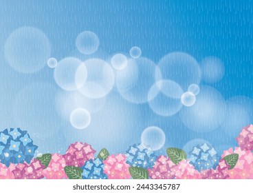 Illustration material of Japan's rainy season from May to July
