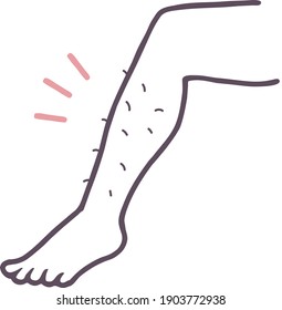 
Illustration material of legs with shin hair