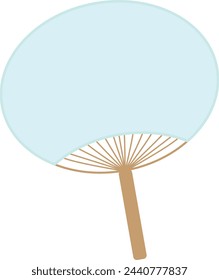Illustration material of light blue fan