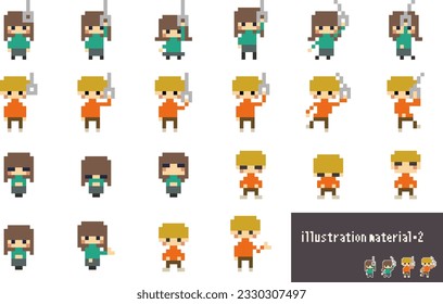 Illustration material made with pixel art part 2