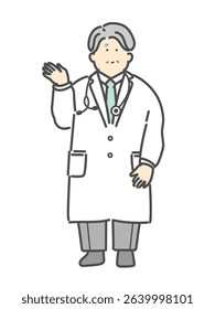 Illustration material of a male doctor giving an explanation