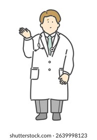 Illustration material of a male doctor giving an explanation