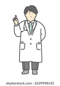 Illustration material of a male doctor giving an explanation