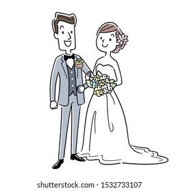 Illustration material: men and women to marry