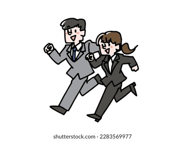  Illustration Material for Men and Women in Running Suits
