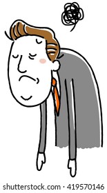 Illustration material: middle-aged businessman fall unwell