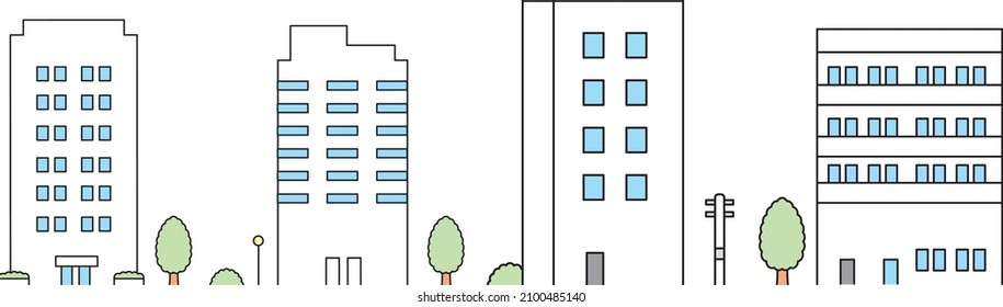 
Material de ilustración del edificio de altura media