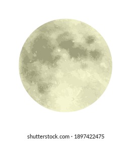 Illustration material of the moon (vector, white background, cut out)