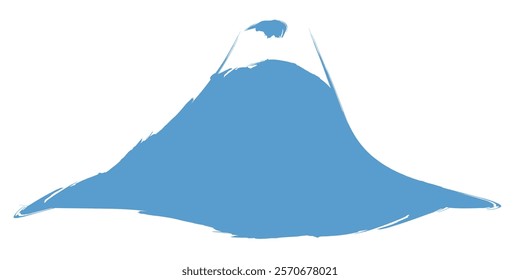 Illustration material of Mt. Fuji in Japanese style with only light blue