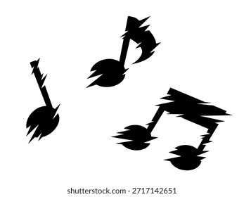 Material de ilustração de notas musicais com a imagem de ruído