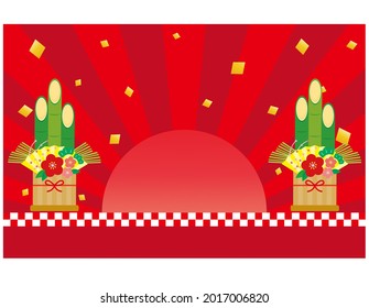 Illustrationsmaterial für Neujahrskarten. Kadomatsu.