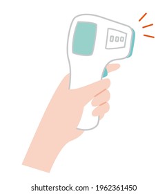 Material de ilustración de un termómetro no de contacto