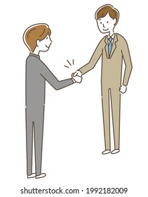 Illustration material of office worker shaking hands