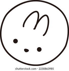 Illustration material of one cute rabbit