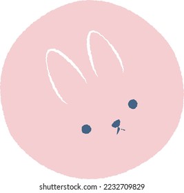 Illustration material of one cute rabbit