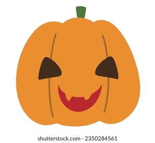 Material de ilustración de un jack-o-linterna anaranjado